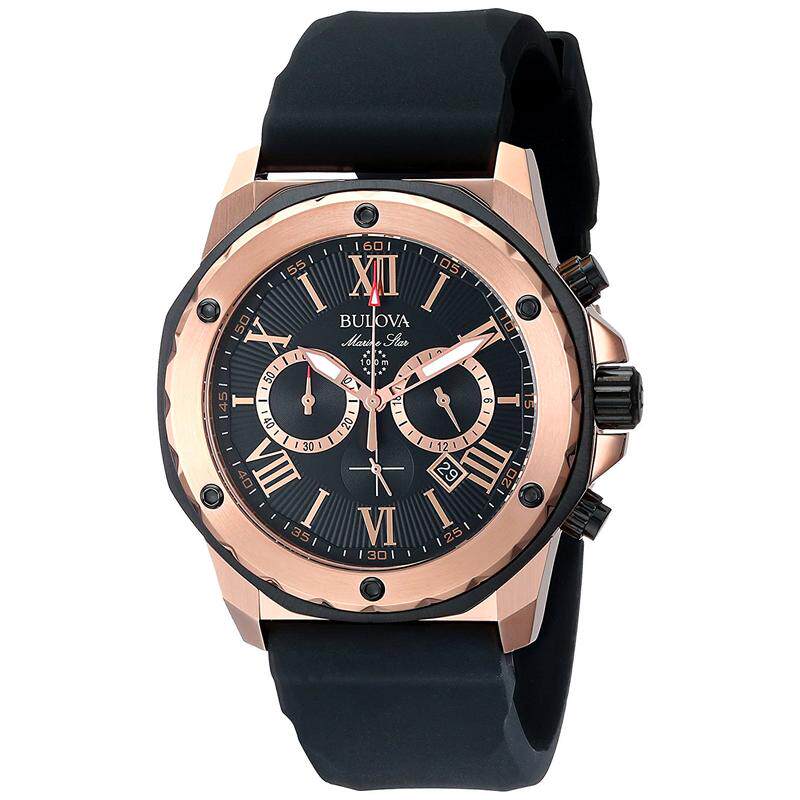 代购BULOVA宝路华男士腕表计时夜光日期测速金属防水皮带钢带