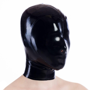 乳胶面具无开口手工制作适合角色扮演派对俱乐部穿着恋物癖