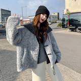 199-W79-P225-控348【好款现货】羊羔毛小香风拼接设计款，女装短外套，浙宝199