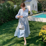 开春穿搭一整套镂空罩衫连衣裙女2025春季新款长袖叠穿，商品下架区，浙宝199