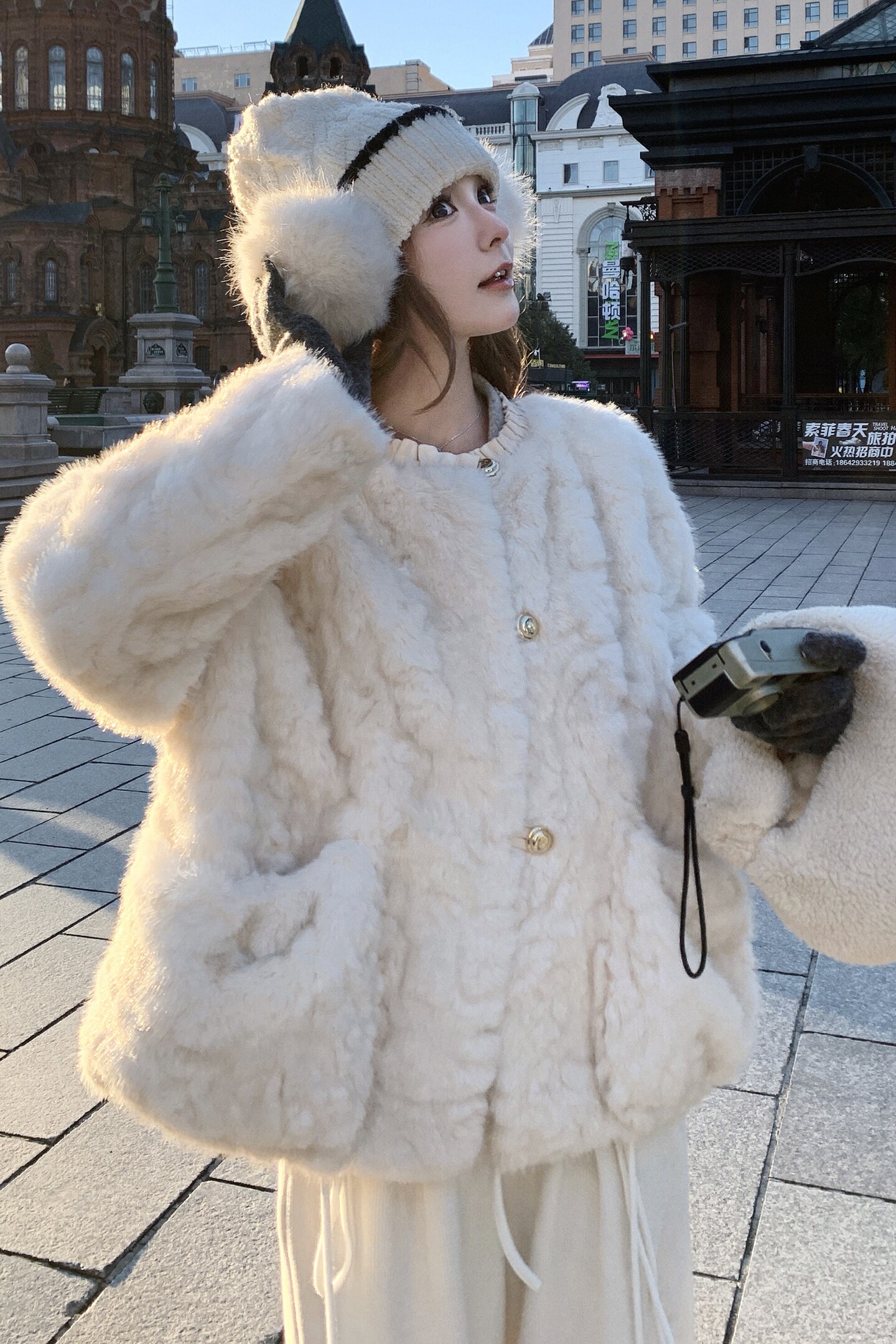 199-W51-P195-控288【档口现货】皮毛一体厚外套,女装皮草,浙宝199