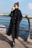 高级感黑色毛呢外套女洋气2024秋冬新品韩版宽松过膝加厚呢子大衣，女装毛呢外套，浙宝199