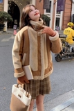 机车皮毛一体【热度冬季现货】风紧扣羊羔毛199-D381-P195-控278，女装短外套，浙宝199