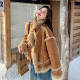 199-W81-P205-K298【好款现货】皮毛一体长毛保暖厚外套，女装短外套，浙宝199