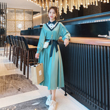 温柔风泡泡袖连衣裙女收腰显瘦2025初秋新款韩版法式森系别致长裙，女装连衣裙，浙宝199