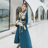 法式复古轻熟风衬衫裙女2025春季新款高级感收腰长裙超好看连衣裙，女装风衣，浙宝199