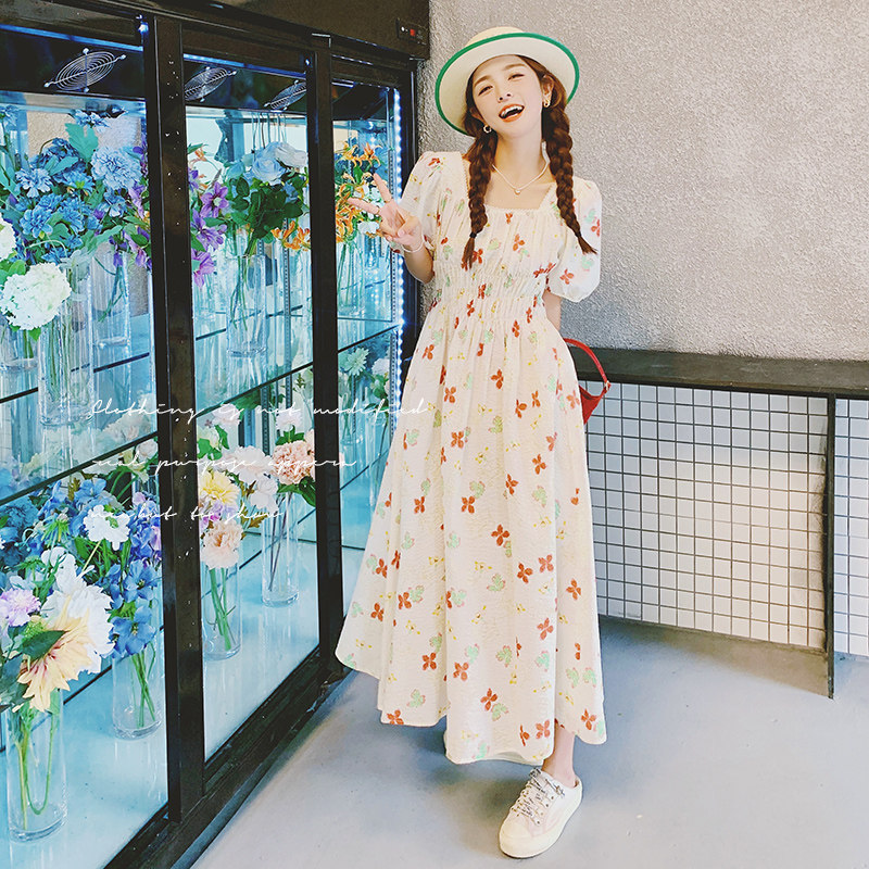 法式浪漫碎花连衣裙女夏2025新款甜美小个子泡泡袖高级感森系长裙,女装连衣裙,浙宝199
