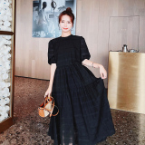 法式泡泡袖白色雪纺连衣裙女夏2025新款高级感沙滩度假仙女长裙子，女装连衣裙，浙宝199