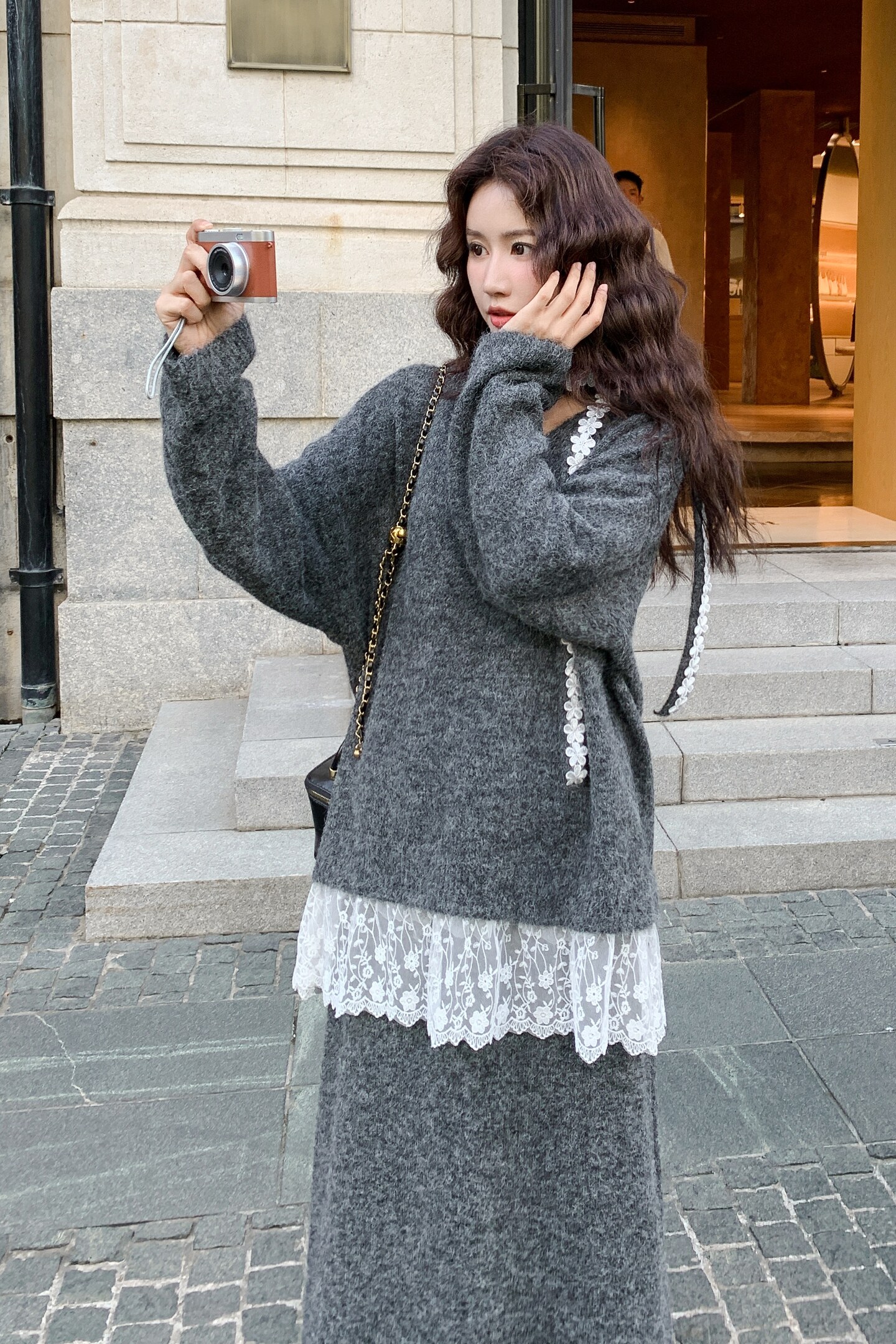 199-26395-P155-K228【好款现货】二件套毛衣套装送织带,女装套装/套裙,浙宝199