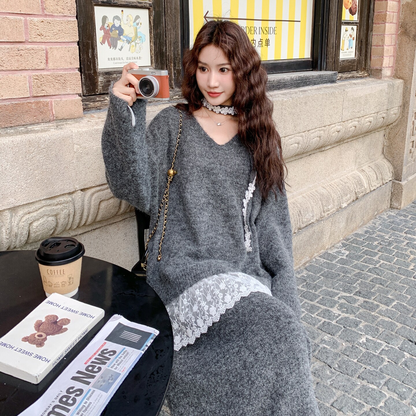 199-26395-P155-K228【好款现货】二件套毛衣套装送织带,女装套装/套裙,浙宝199