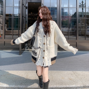 199-26506-P155-K228【好款现货】中长款外套毛织外套减龄图片