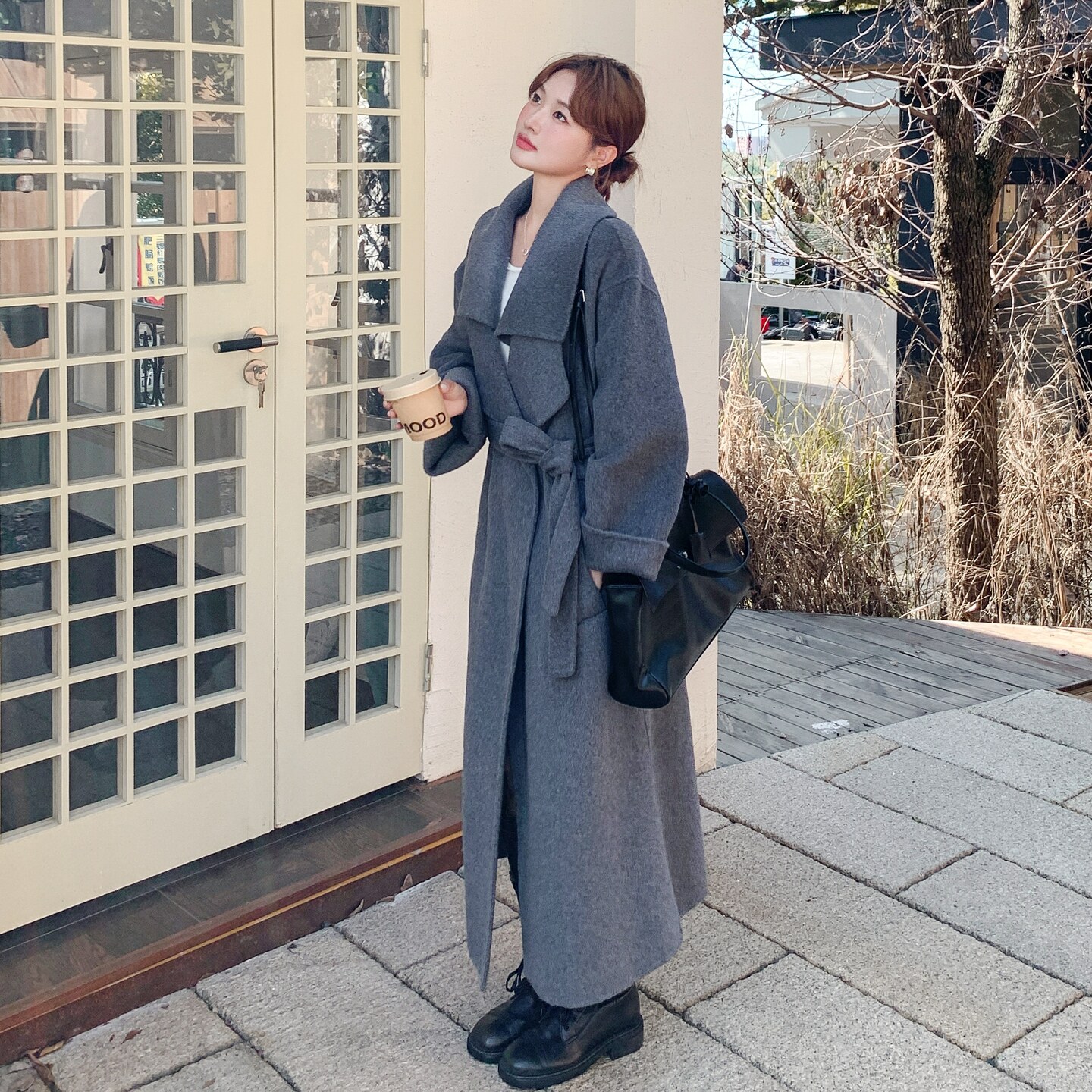 199-W16-P315-K468【档口现货】双面羊绒长款大衣韩版oversize,女装毛呢外套,浙宝199