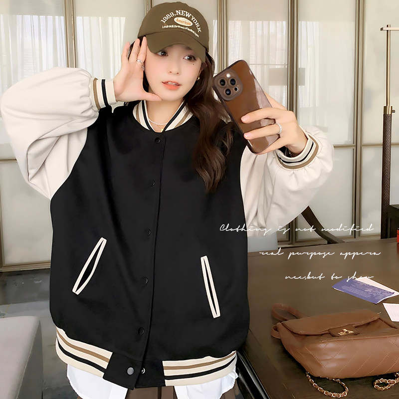 韩版宽松棒球服女2025春季新款高级感炸街时尚洋气流行休闲短外套,女装短外套,浙宝199