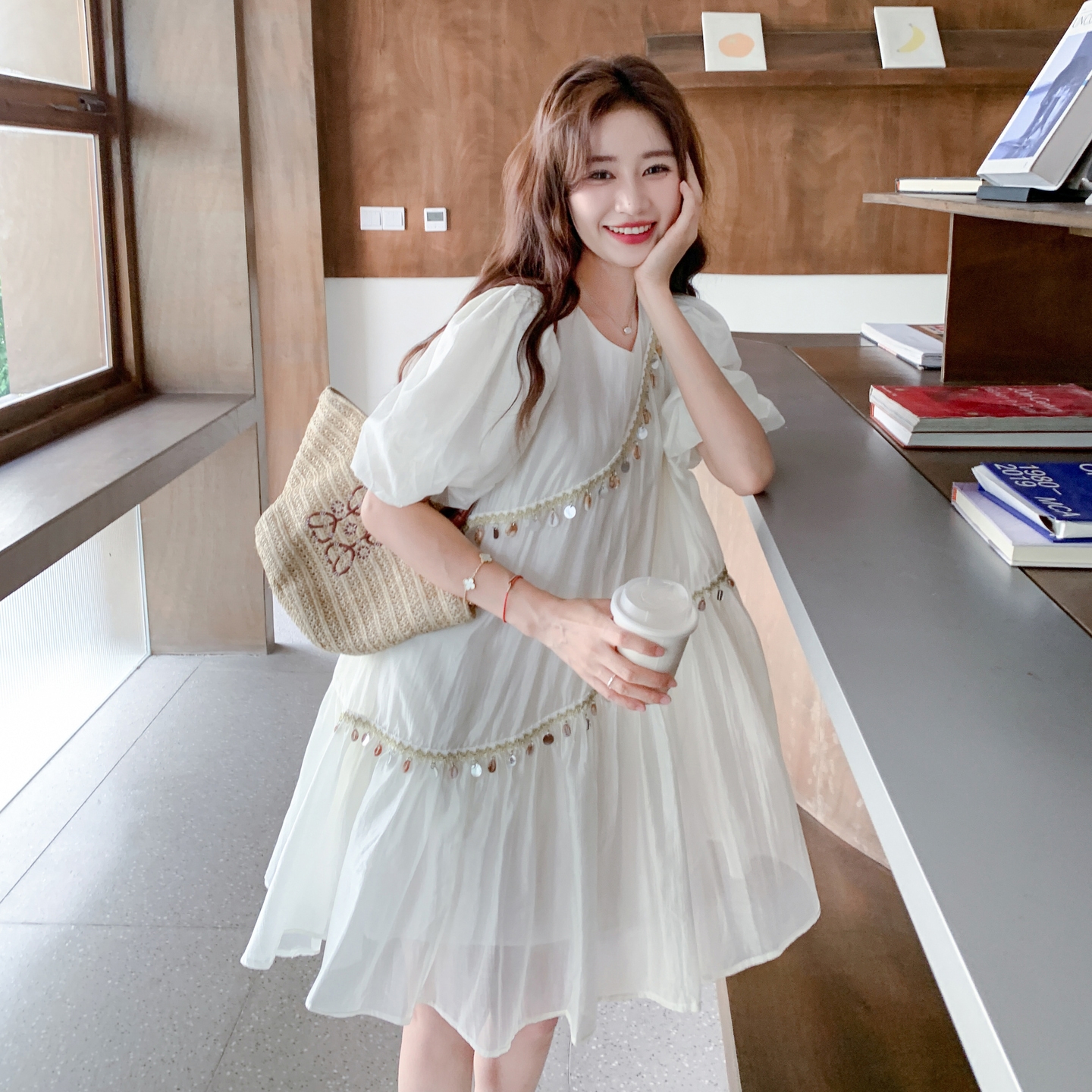199-26259-P125-控188【好款现货】中长款旅游风连衣裙，女装连衣裙，浙宝199