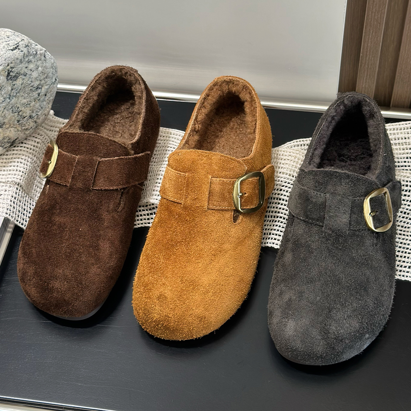 休闲鞋一脚蹬毛毛鞋棉鞋女鞋