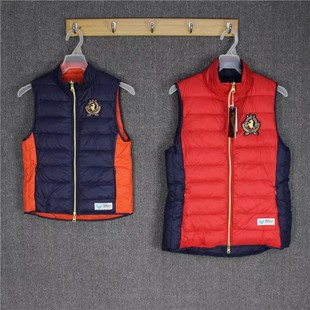 彬彬家~合作款马术羽绒服骑马马甲双面穿亲子灰鸭绒运动羽绒背心
