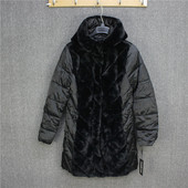 彬彬家 美单轻奢中长裤 棉服连帽风衣略收腰拼接外套秋冬夹克毛毛