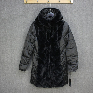 彬彬家~美单轻奢中长裤棉服连帽风衣略收腰拼接外套秋冬夹克毛毛