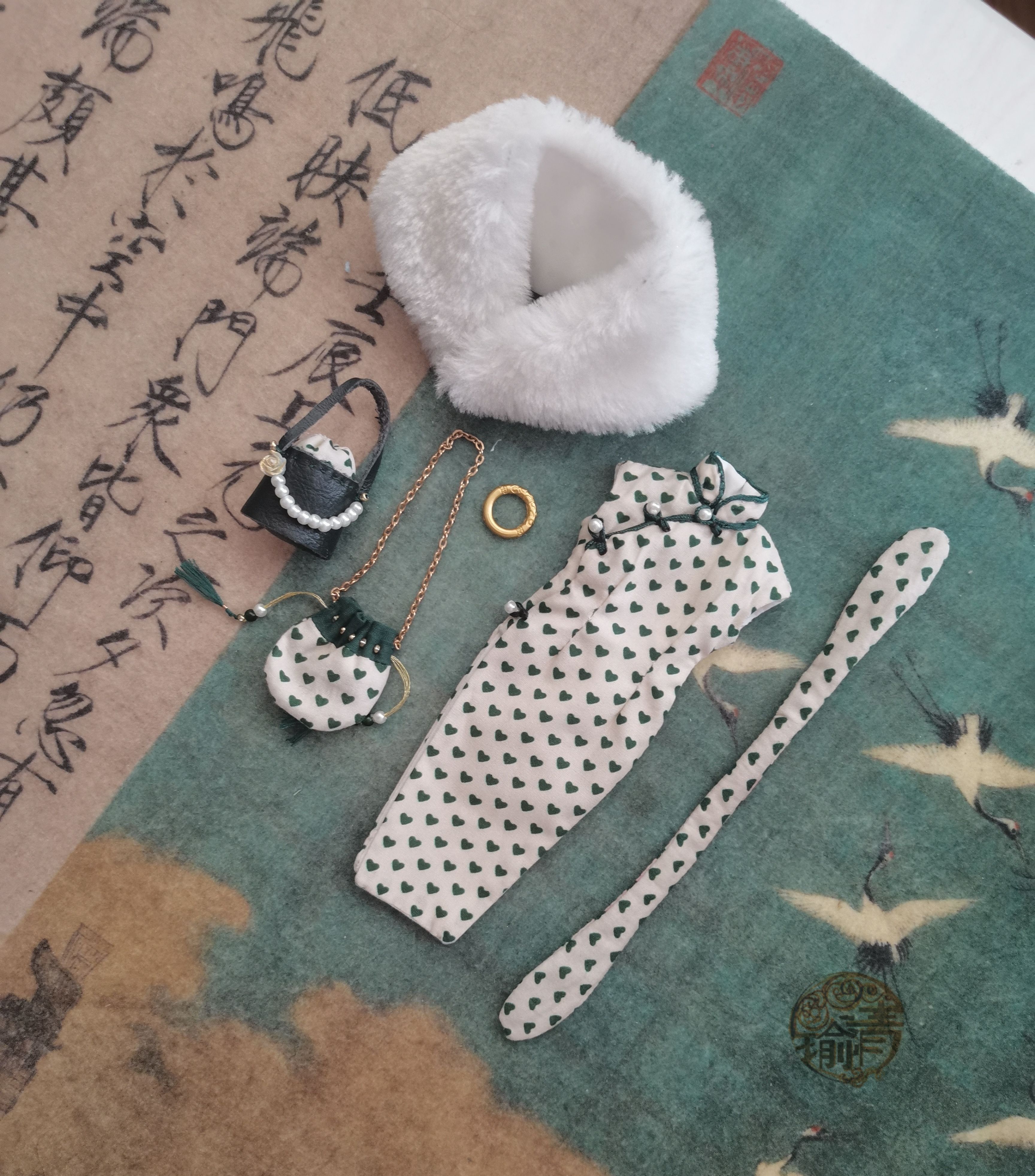 blythe娃衣azone licca ob24 ob22  夏绿.生机LS3-1旗袍展示