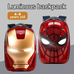 marvel bag school Children Iron Man luminescence bags