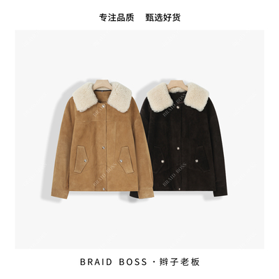 BRAID I 衣长63 绵羊皮鹅绒填充皮毛一体女款毛领外套 25816XHFS