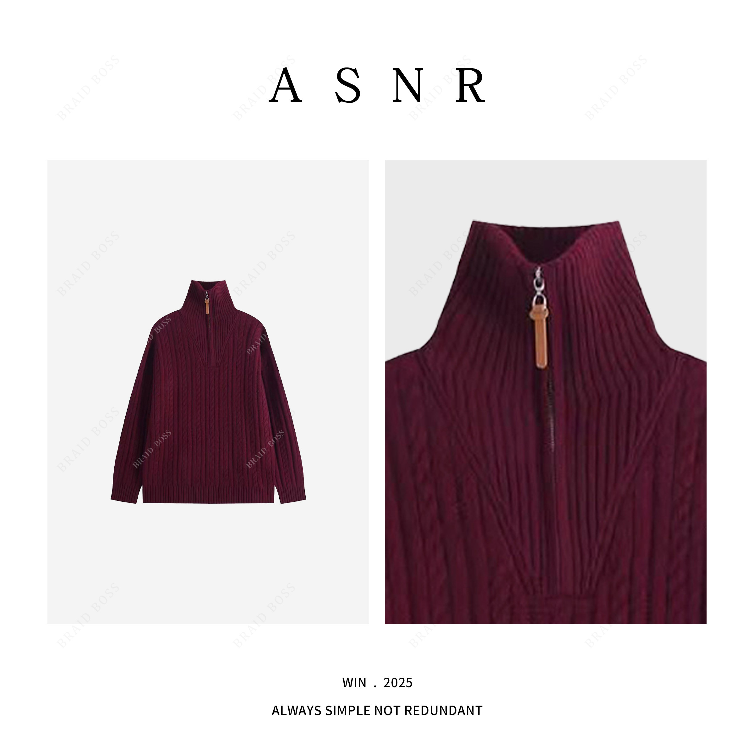 BRAID l 衣长62 100山羊绒扭花高领半拉链女款冬季羊毛衫,女装/女士精品,汉服上装,淘宝优惠券,粉丝福利购,淘宝优惠卷