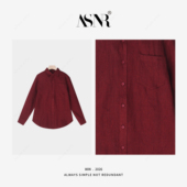 红色亚麻衬衫 BRAIDI 老钱风廓形