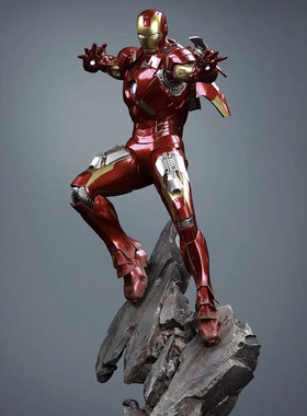 复仇者联盟钢铁侠MK7全身像可发光手办GK模型摆件送朋友生日礼物