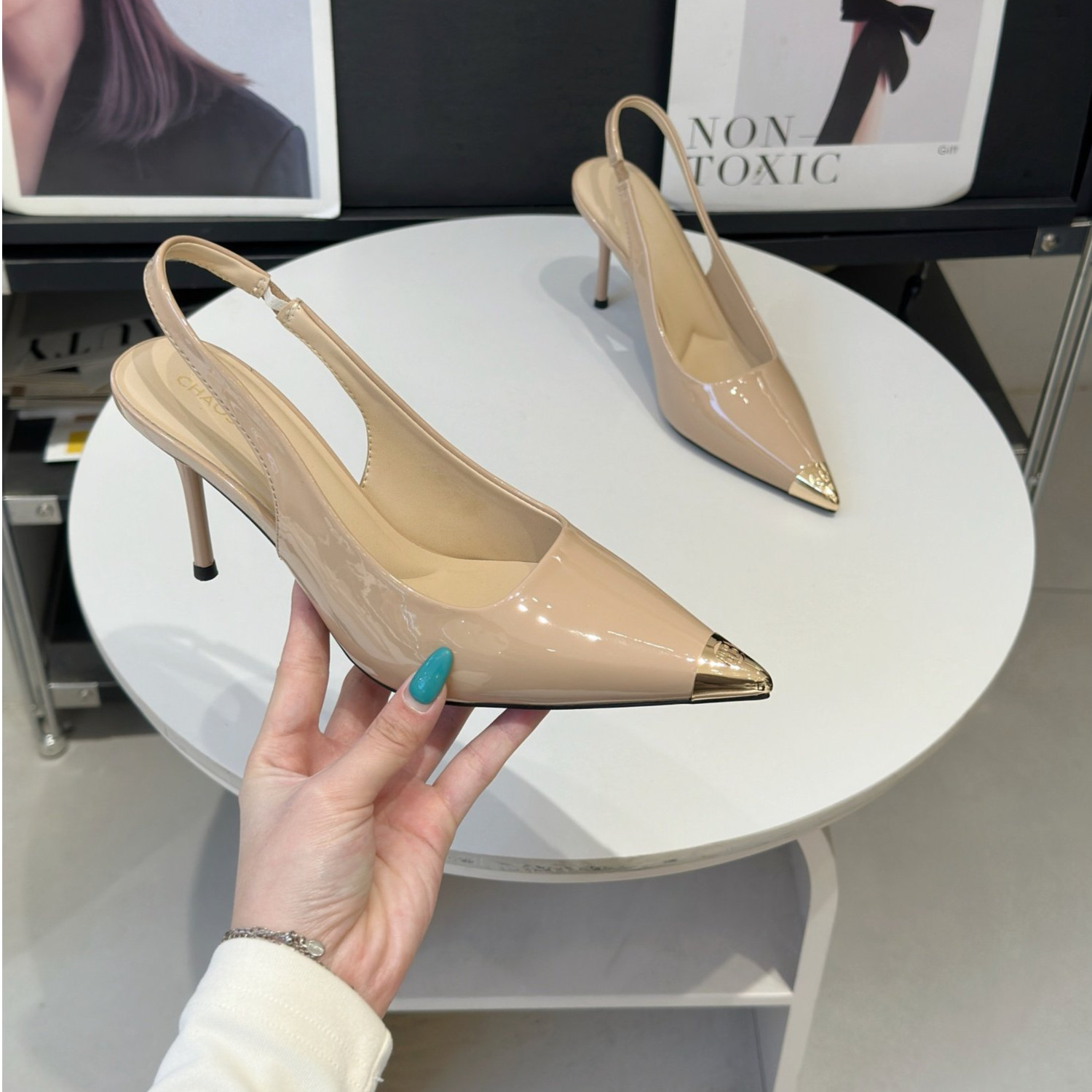 仙女风气质包头凉鞋女2026春夏新款法式尖头细跟单鞋后绊带高跟鞋,女鞋,时装凉鞋,淘宝优惠券,粉丝福利购,淘宝优惠卷