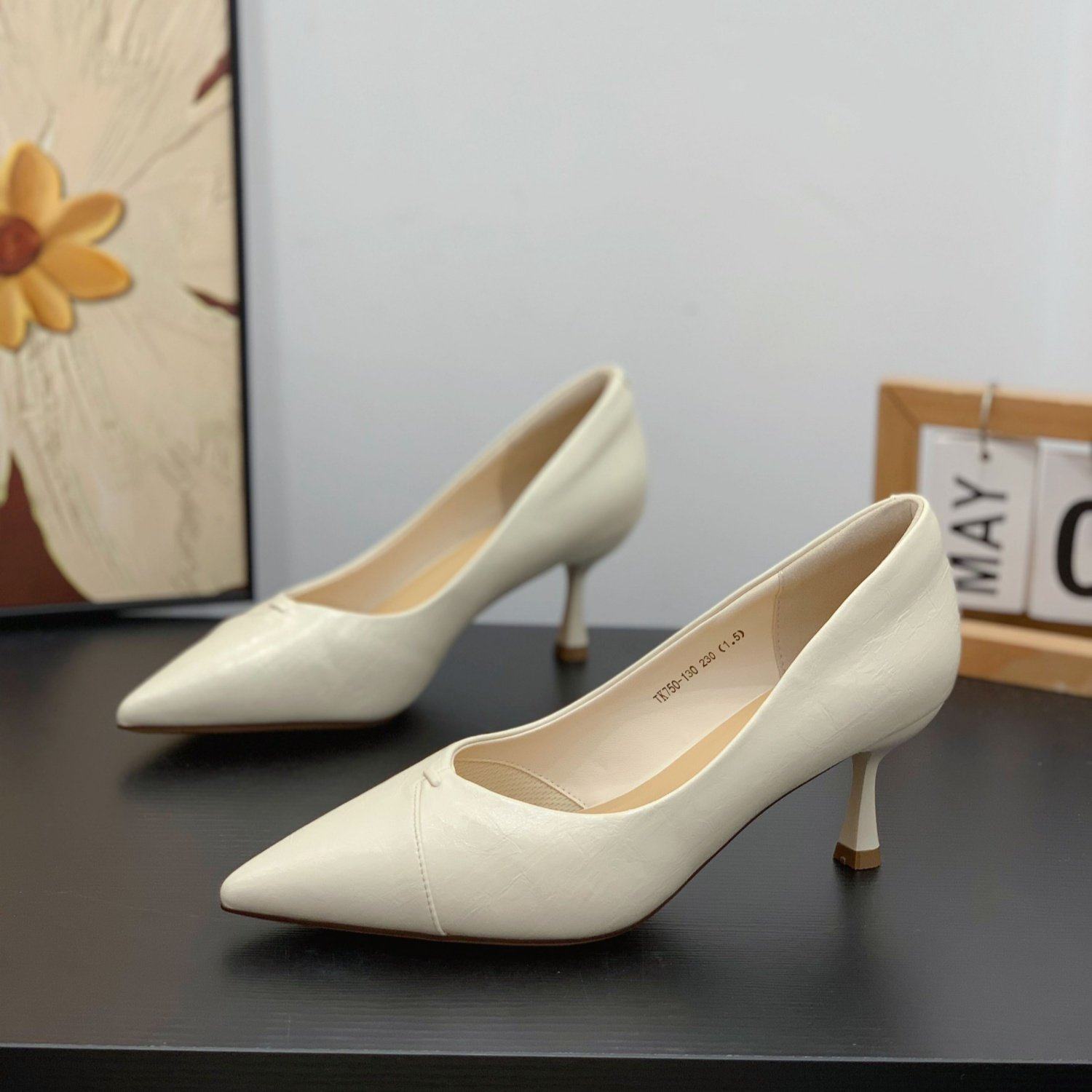 显腿长气质尖头高跟鞋小个子女2026春季新款增高6CM细跟浅口单鞋,女鞋,浅口单鞋,淘宝优惠券,粉丝福利购,淘宝优惠卷