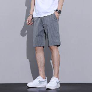 条纹五分裤 外穿夏季 子宽松休闲运动男透气舒适 男薄款 外贸短裤