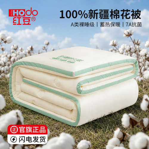红豆A类棉花被100%新疆棉长绒棉