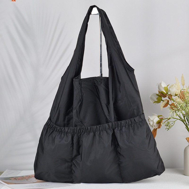 单色水杯袋子尼龙购物袋可折叠大容量运动妈咪袋子轻便日常买菜包