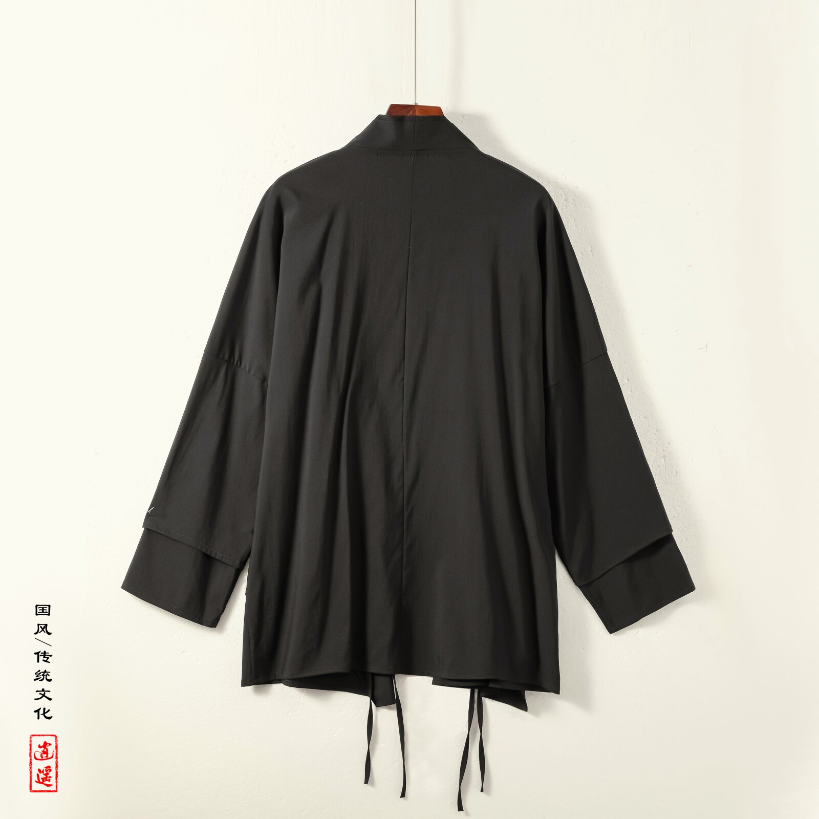 新中式假两件设计感道袍宽松开衫中长款汉服男披风FY09-P95控118,男装民族服装,电商A005