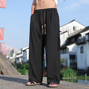 新中式H风冰丝垂感小众设计感九分裤男K189-P58控78图片