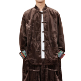 新中式T拼色民族风盘扣金丝绒龙纹衬衫夹克外套男JK26-P75控88，男装民族服装，电商A005