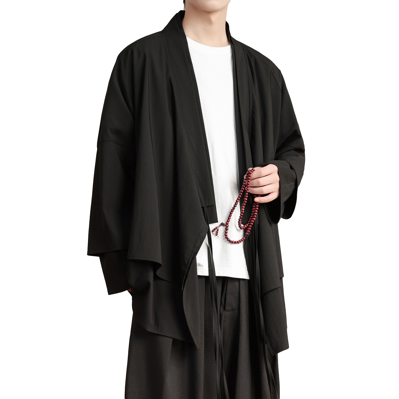 新中式假两件设计感道袍宽松开衫中长款汉服男披风FY09-P95控118,男装民族服装,电商A005