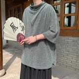 风新中式A暗黑舞台亮闪闪t恤山本风裙裤男套装TZ95-P133控158，男装T恤，电商A005