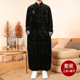 新中式H民族风金丝绒龙纹夹克折褶阔腿裤套装男TZ176-P153控178，男装休闲套装，电商A005
