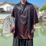 改良风新中式B大V领舞台亮闪闪冰丝酒吧演出T恤T59-P65控88，男装T恤，电商A005