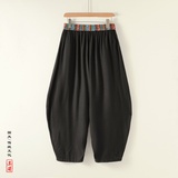 民族风AF新中式棉麻大裤裆舞蹈萝卜裤阔腿拖地裤男K218-P88控108，男装休闲裤，电商A005