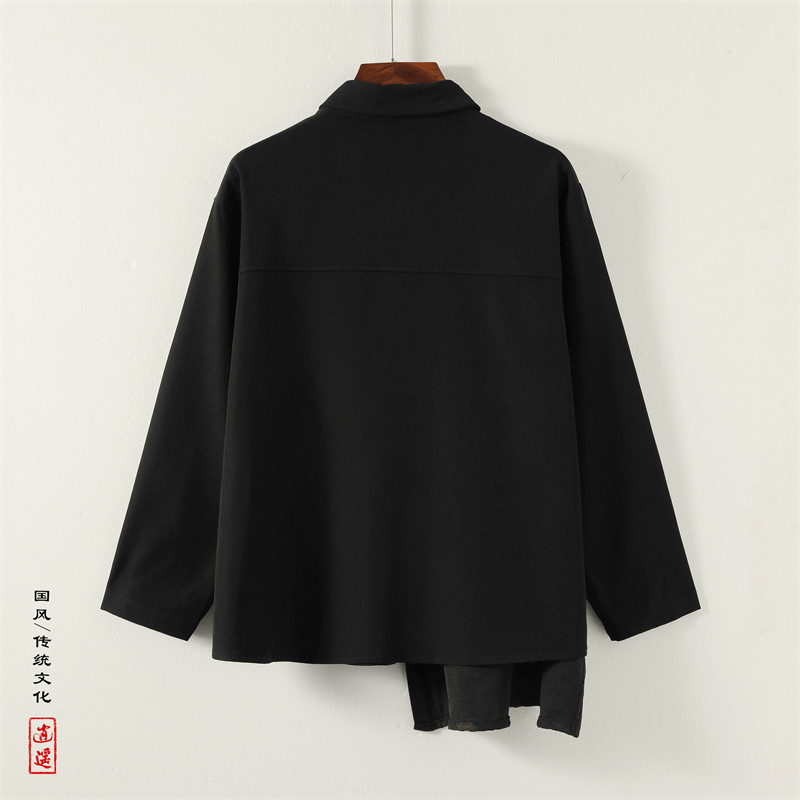 风暗黑H扎染新中式不规则设计感拼接法式衬衫CS22-P85控108,男装衬衫,电商A005