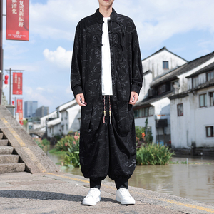 风C树叶暗花灯芯绒衬衫夹克束脚飞鼠裤套装男TZ118-P136控158图片
