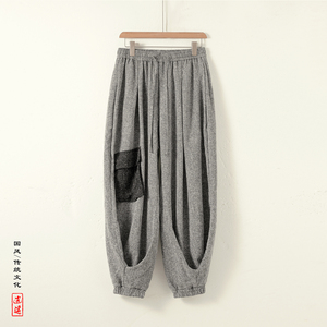 乞丐装大口袋T小众设计冰丝垂感工装裤束脚运动裤男K228-P68控88图片