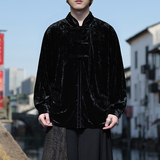 新中式K盘扣过年喜庆舞台演出金丝绒衬衫夹克外套男CS29-P65控78，男装夹克，电商A005