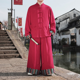 民族风I盘扣亚麻棉麻衬衫夹克外套裙裤套装男TZ137-P163控188，男装夹克，电商A005