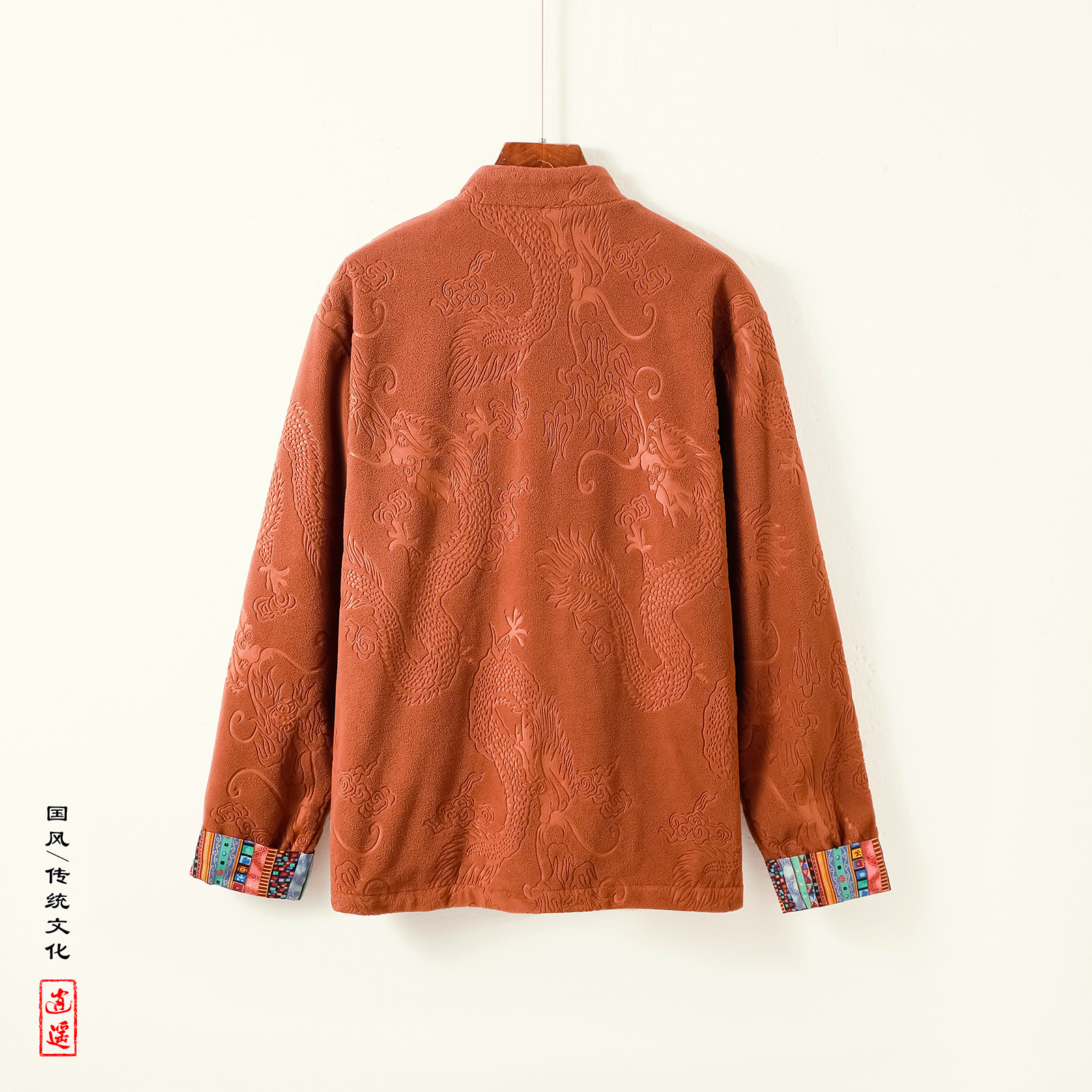 风H新中式奥利绒羊羔毛龙纹暗花盘扣夹克外套男JK28-P88控108,男装夹克,电商A005