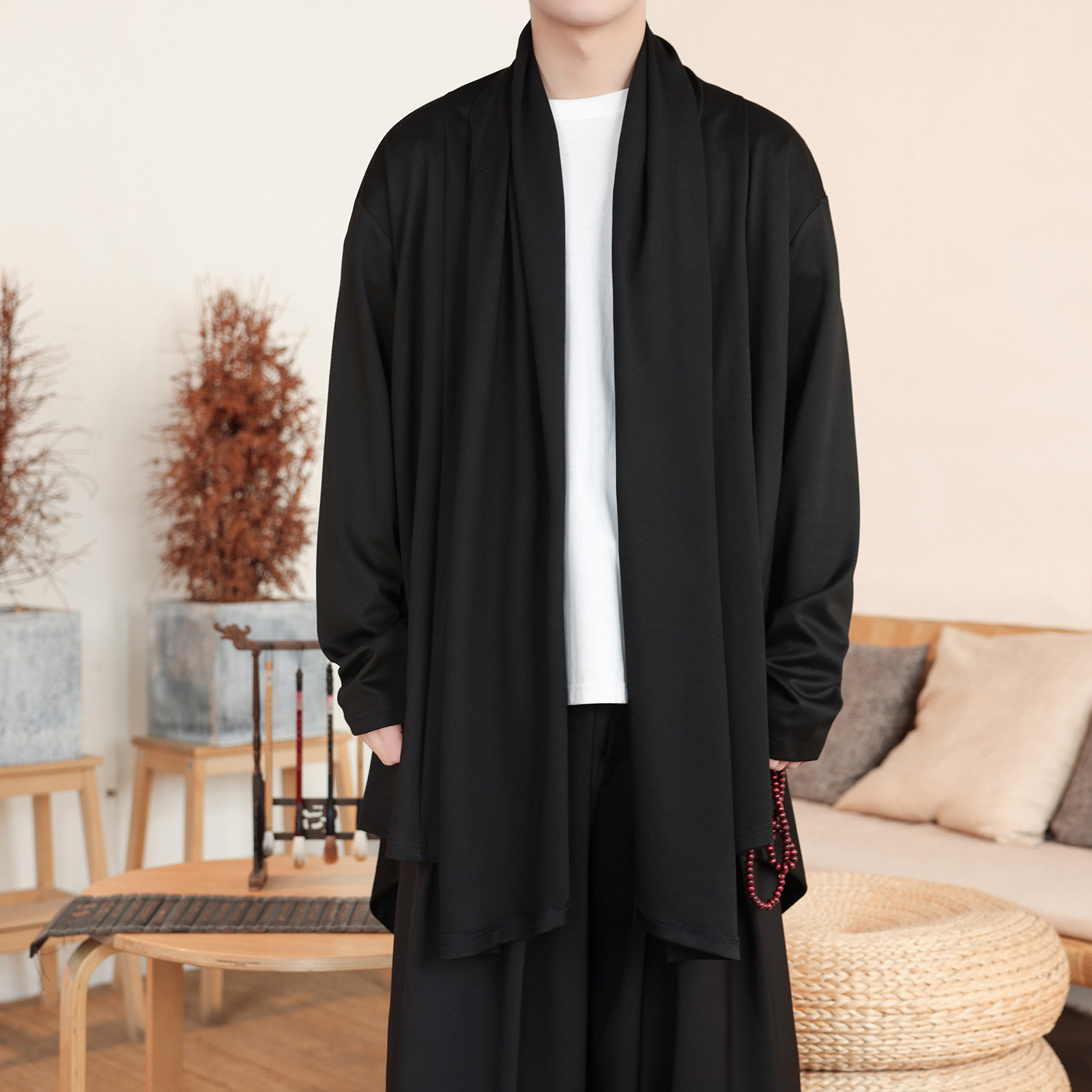 暗黑系高级感风衣大码中长款风衣垂感披风斗篷开衫FY10-P95控118，男装风衣，电商A005