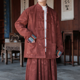 风G新中式奥利绒羊羔毛龙纹暗花盘扣夹克外套男JK28-P88控108，男装夹克，电商A005