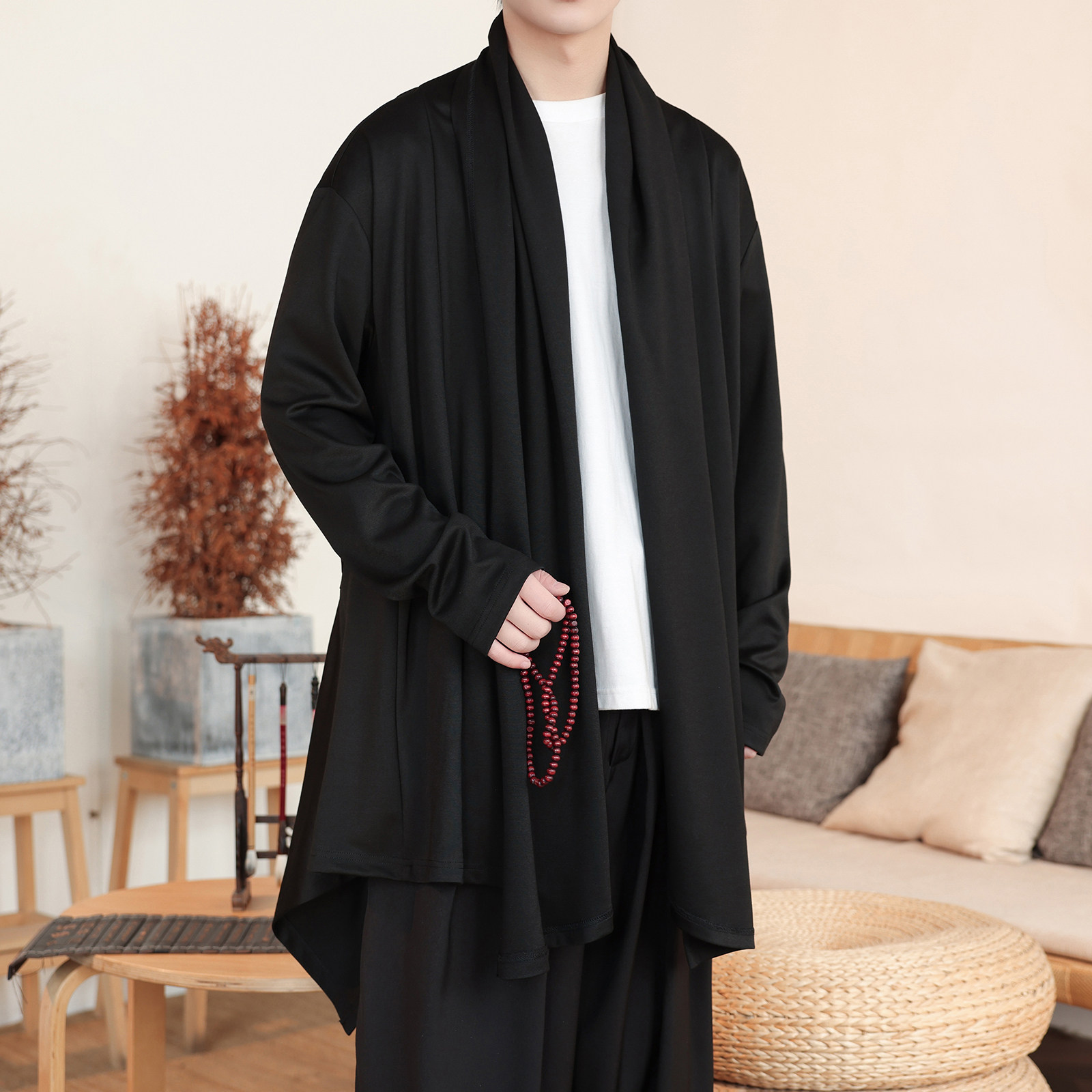 暗黑系高级感风衣大码中长款风衣垂感披风斗篷开衫FY10-P95控118，男装风衣，电商A005